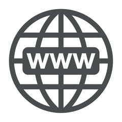 Icono texto www en planeta gris © teracreonte