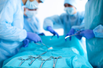 Team surgeon at work in operating room
