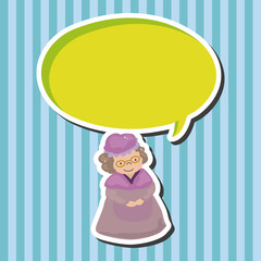 grandmom in little red riding hood theme elements