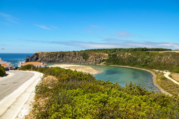 Landscape with river Mira at Vila nova de Milfontes, Portugal