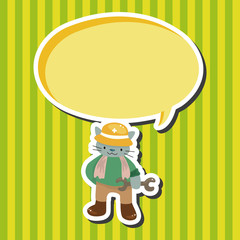 animal cat worker cartoon theme elements