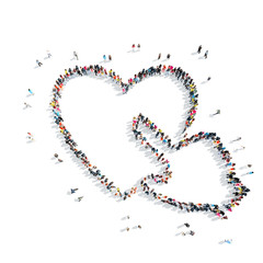 people in the shape of heart .