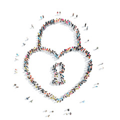 people in the shape of lock