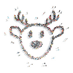 people in the shape of deer