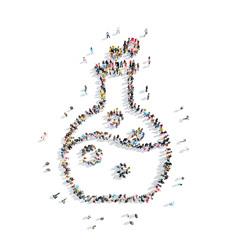 people in the shape of bulb