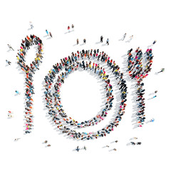 people in the shape of a table set