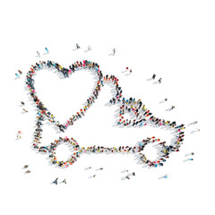 people in the shape of car