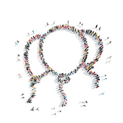 people in the shape of balloons.