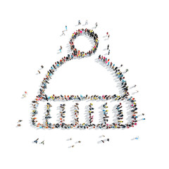  people in the shape of winter hats, christmas.