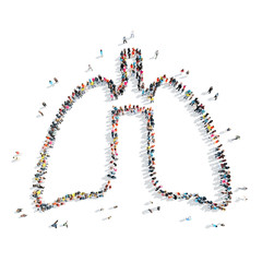  people in the shape of lungs , medicine.