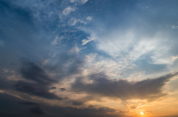 sunset with clouds