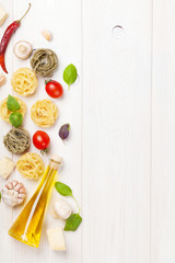 Naklejka na ściany i meble Italian food cooking ingredients