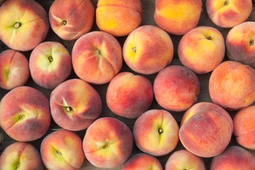 Fresh peach heap. Fruit background