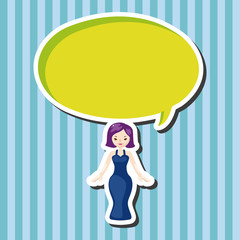 lady girl cartoon theme elements