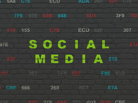 Social network concept: Social Media on wall background