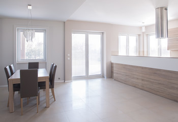 Dining space in minimalistic house