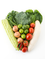 mix vegetable on white background