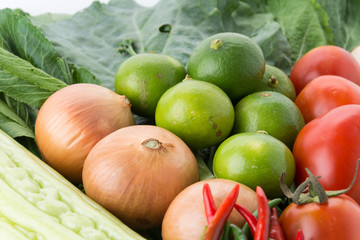 mix vegetable on white background