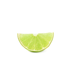 Slice section of lime isolated over the white background