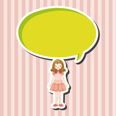 lady girl cartoon theme elements