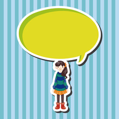 lady girl cartoon theme elements