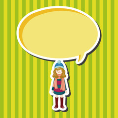 lady girl cartoon theme elements