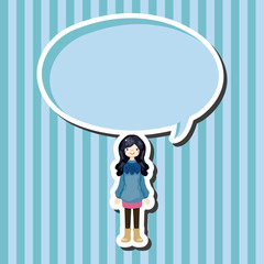 lady girl cartoon theme elements