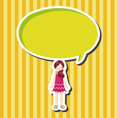 lady girl cartoon theme elements