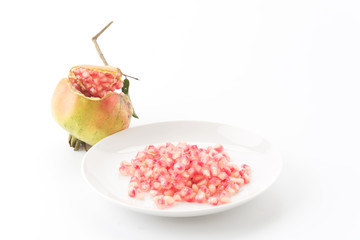 Fresh Pomegranate on white background