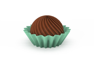 3d illustration of chocolate candy isolated on white background