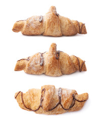 Sweet croissant pastry isolated