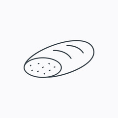 Bread icon. Natural food sign.