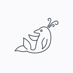 Dolphin icon. Cetacean mammal sign.
