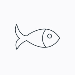 Fish icon. Seafood sign. Vegetarian food symbol.