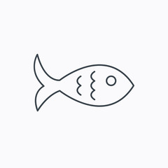 Fish icon. Seafood sign. Vegetarian food symbol.