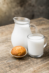 fresh healthy milk and cookies