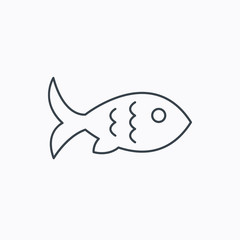 Fish icon. Seafood sign. Vegetarian food symbol.