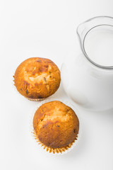 fresh healthy milk and cookies