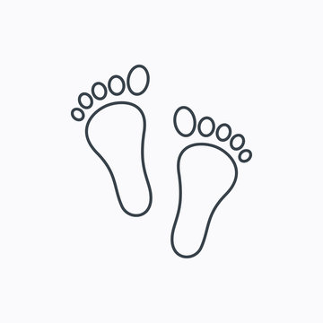 Baby footprints icon. Child feet sign.