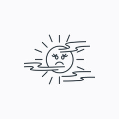 Mist icon. Fog with sun sign.
