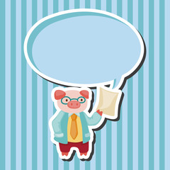 animal pig doctor cartoon theme elements