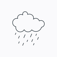 Rain icon. Water drops and cloud sign.
