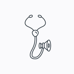 Stethoscope icon. Medical doctor equipment.