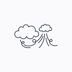 Wind icon. Cloud with storm sign.