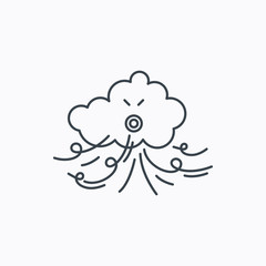 Wind icon. Cloud with storm sign.