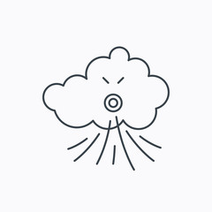 Wind icon. Cloud with storm sign.