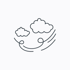 Wind icon. Cloud with storm sign.
