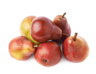 Pile of red pears isolated