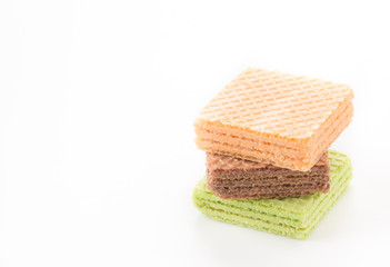 colorful wafer on white background