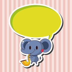 animal elephant playing instrument cartoon theme elements